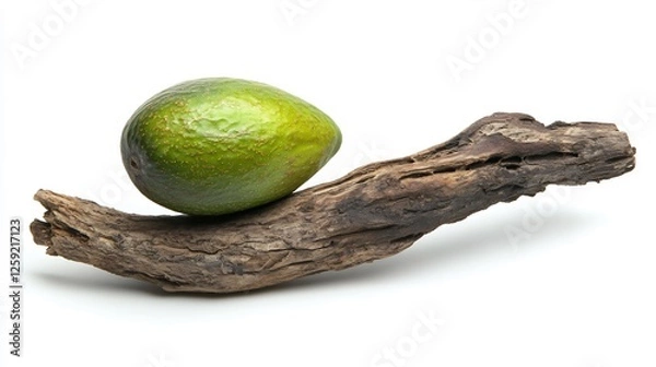 Obraz Avocado on Driftwood: A Study in Contrast