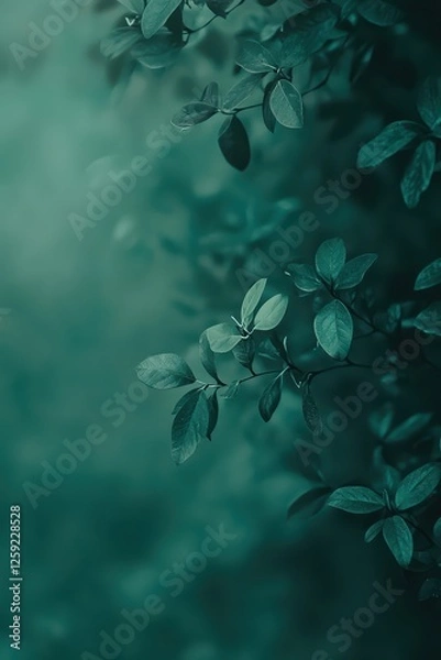 Fototapeta Soft emerald green gradient background, deep forest light mint fade with subtle texture banner, poster header design

