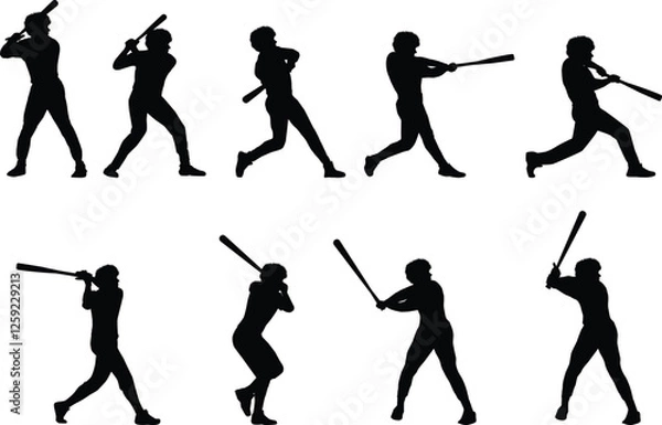 Obraz Baseball Player Silhouette