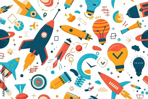 Obraz Rockets Ideas Innovation Creativity And Space Exploration