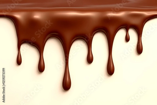 Fototapeta Realistic Chocolate Melt Effect with Soft Shadows