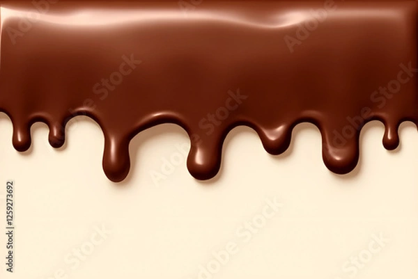 Fototapeta Smooth Chocolate Drips with Realistic Texture