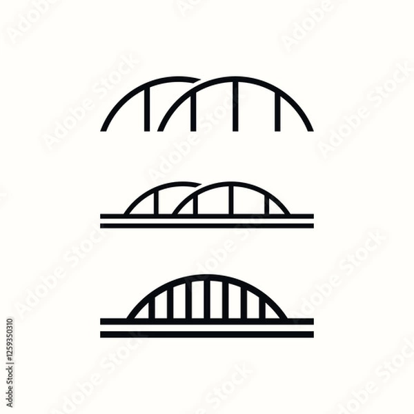 Fototapeta logo design vector abstract template illustration symbol simple modern logo icon bridge