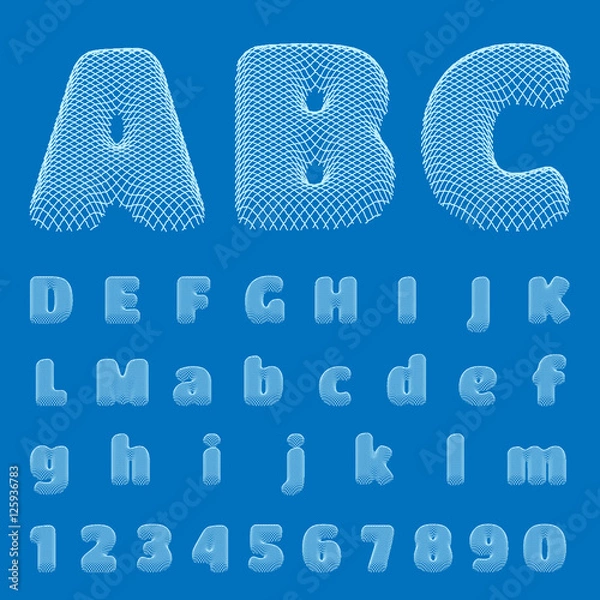 Fototapeta Vector BluePrint Alphabet, eps10