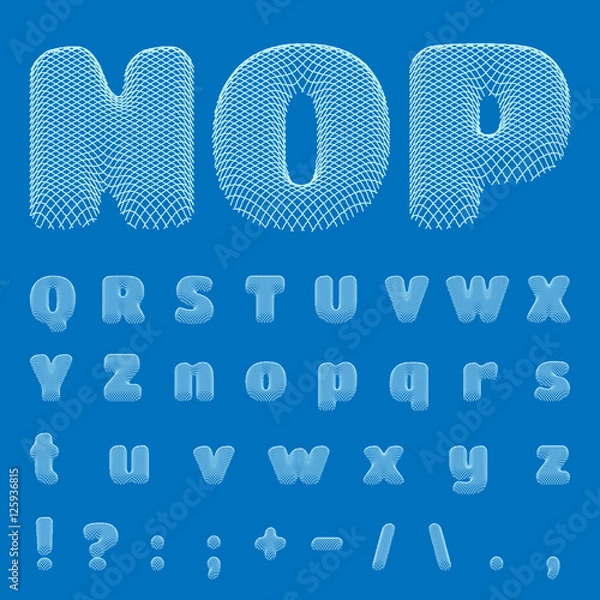 Fototapeta Vector BluePrint Alphabet, eps10