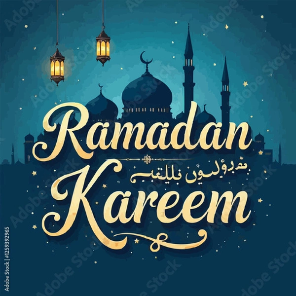 Fototapeta Ramadan Mubarak Typography 