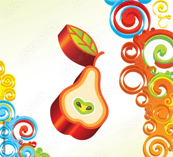 Obraz Vector background with 3D pear