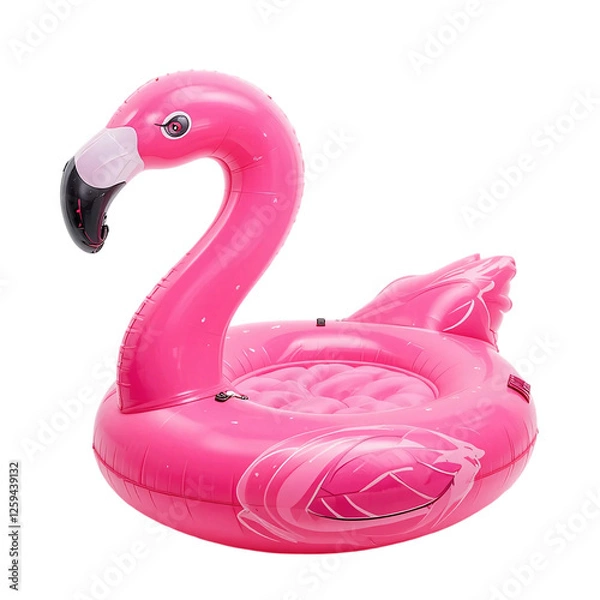 Fototapeta Pink Inflatable Flamingo Pool Float, Perfect for Summer Fun and Pool Parties, High-Resolution Stock Photo