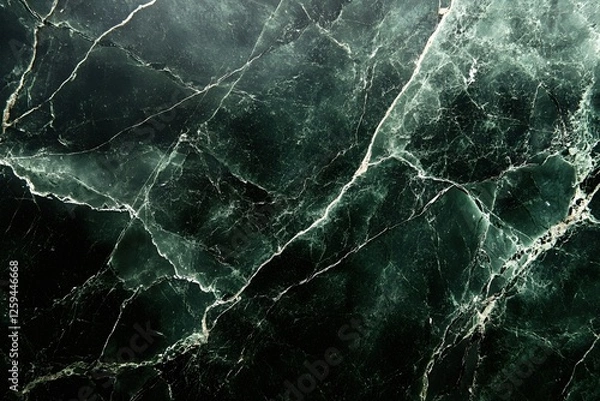 Obraz Elegant Dark Green Marble Texture with White Veins Abstract Stone Pattern Background