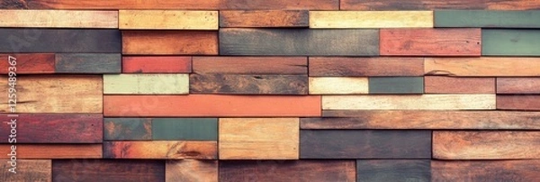 Fototapeta Rustic Wooden Wall Texture: A Multitude of Colors and Grains