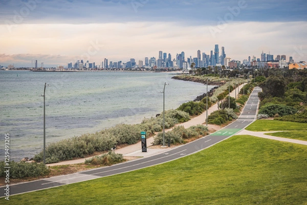 Obraz Melbourne City skyline at Point Ormond lookout