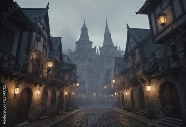 Obraz Gothic churches and historic landmarks in Prague