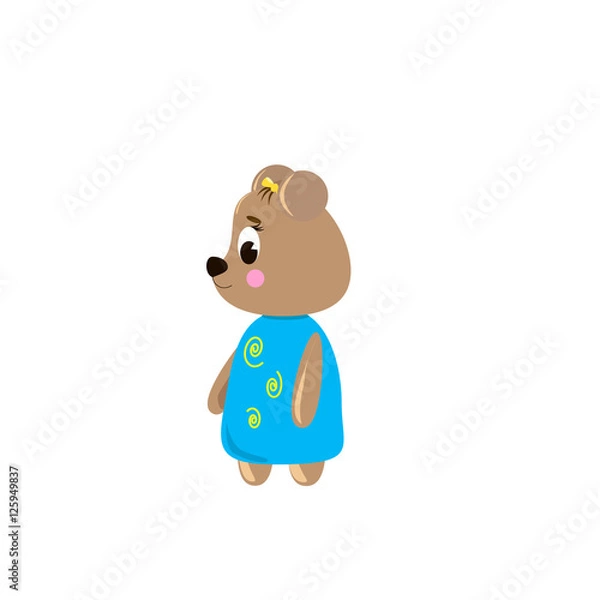 Obraz Сute cartoon Bear on a white background, can be used for wallpaper, design, card, invitation.