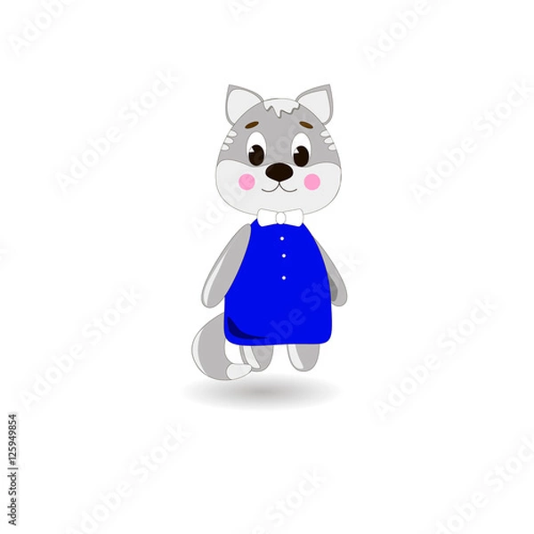 Obraz Сute cartoon Cat on a white background, can be used for wallpaper, design, card, invitation.