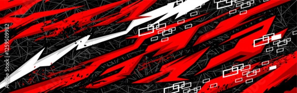 Fototapeta Abstract Car decal design vector. Graphic abstract stripe racing background kit designs for wrap vehicle, race car, rally, adventure and livery