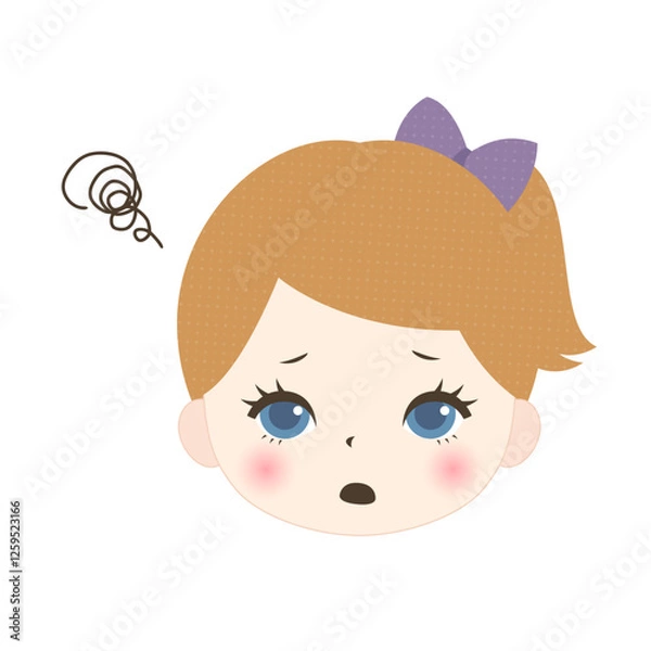 Obraz 困惑する女の子の顔