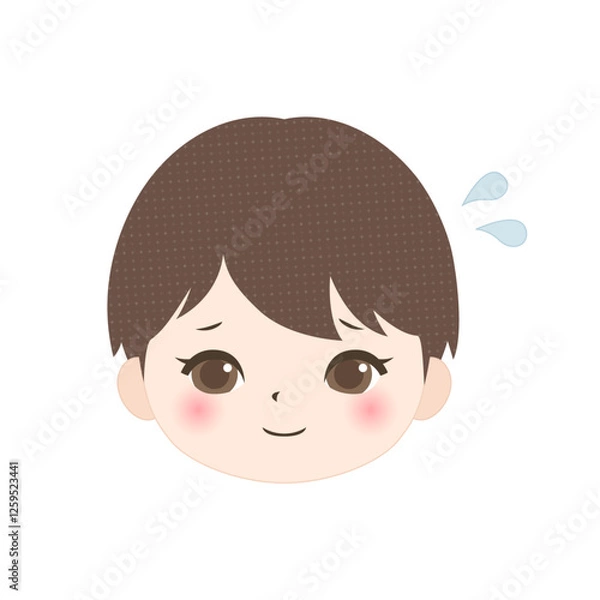 Obraz 困っている男の子の顔