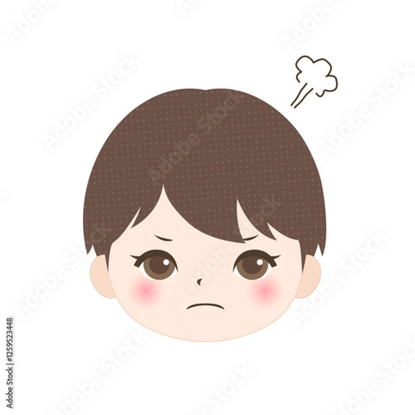 Obraz 怒っている男の子の顔