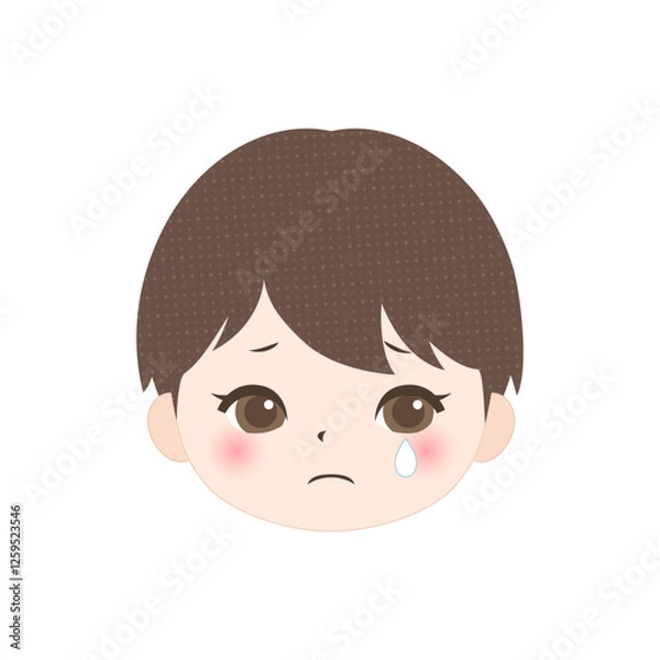 Obraz 泣いている男の子の顔