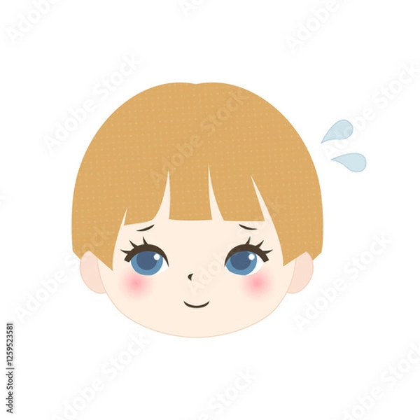 Obraz 困っている子供の顔