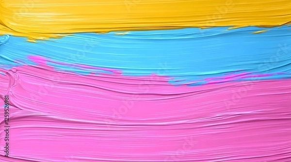 Fototapeta Colorful Abstract Background with Yellow Blue Pink Paint Strokes