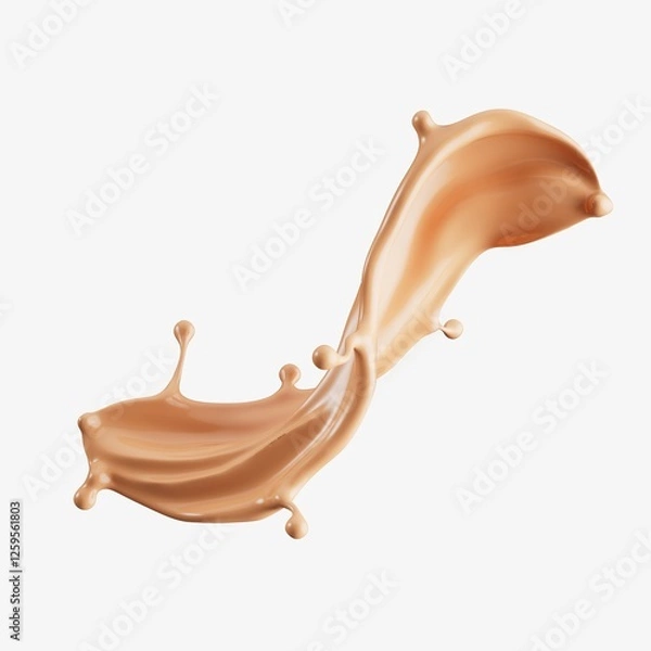 Obraz 3D Render of a Smooth Liquid Splash in Motion