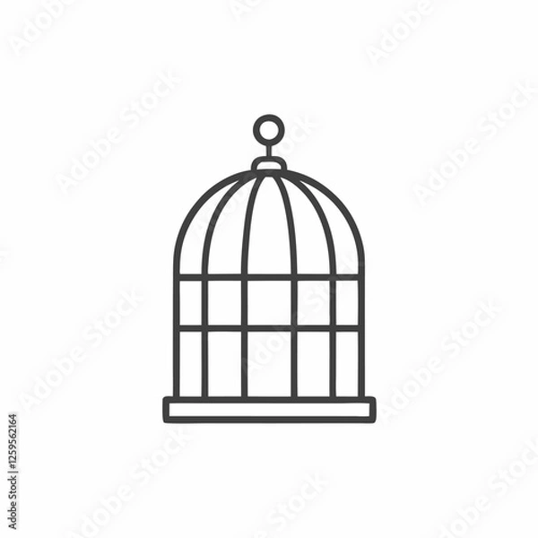 Fototapeta This artistic illustration features a beautifully crafted birdcage with delicate lines and a rounded dome shape. The simplicity captures an air of elegance, perfect for various design projects.