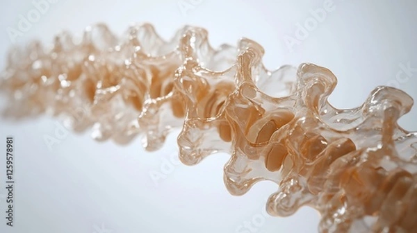Fototapeta Abstract Spinal Column: A 3D Render of a Translucent Vertebral Structure
