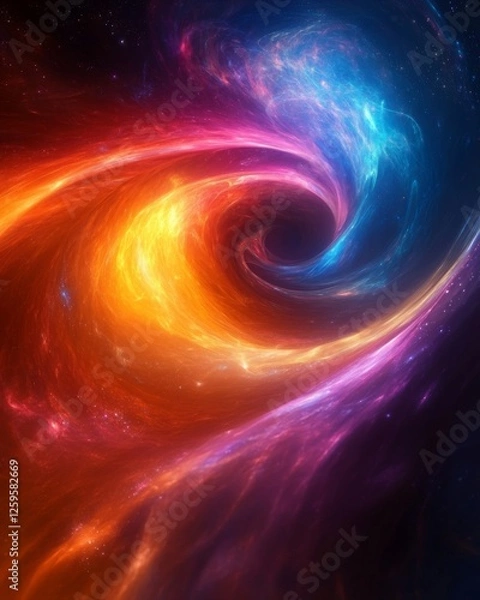 Obraz Abstract cosmic light swirls background. Featuring cosmic light swirls and vivid colors. Emphasizing depth and motion. Ideal for space and dynamic themes.