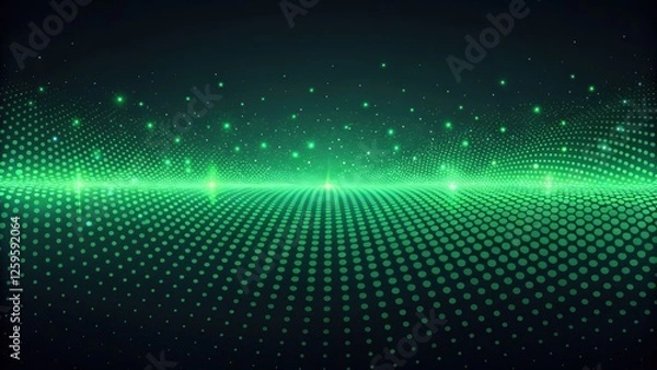 Fototapeta Futuristic and technology background concept, Abstract green digital wave background