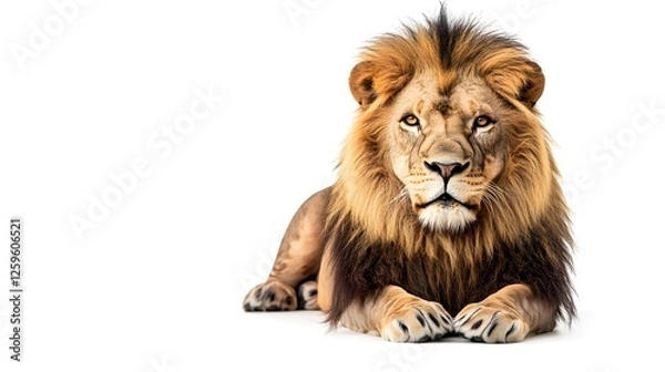 Obraz Lion isolated over white background