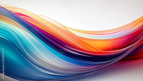 Fototapeta Abstract rainbow background, rainbow of curved lines in a vibrant abstract pattern, suitable for backgrounds, digital art projects, web design, or artistic displays.