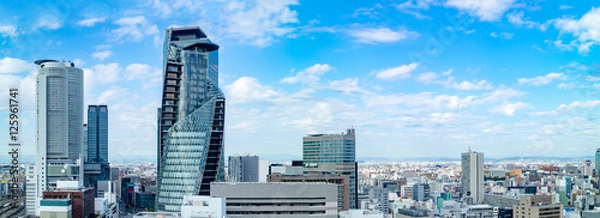 Fototapeta 青空の名古屋の街と高層ビル群