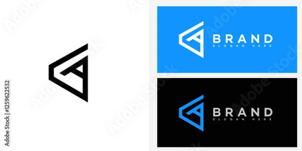 Fototapeta Modern Abstract GA Monogram Logo Design Brand Identity