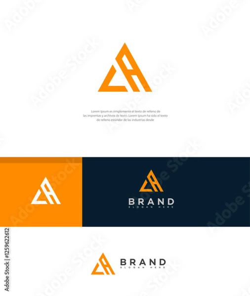 Fototapeta Modern CA Monogram Logo Design Triangle, Brand Identity, Minimalist