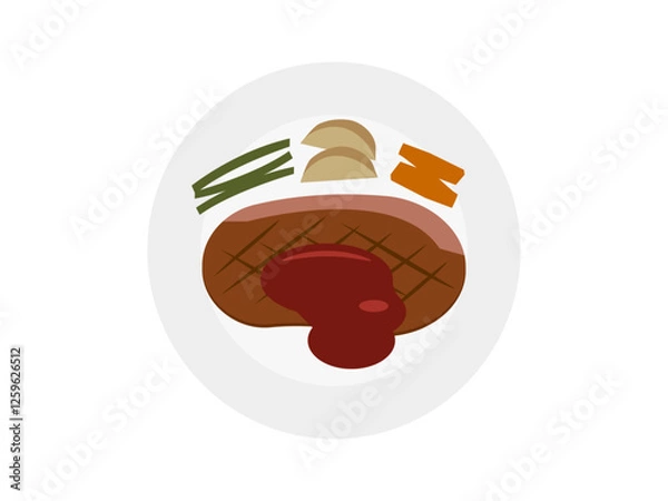 Obraz お皿にのったステーキ