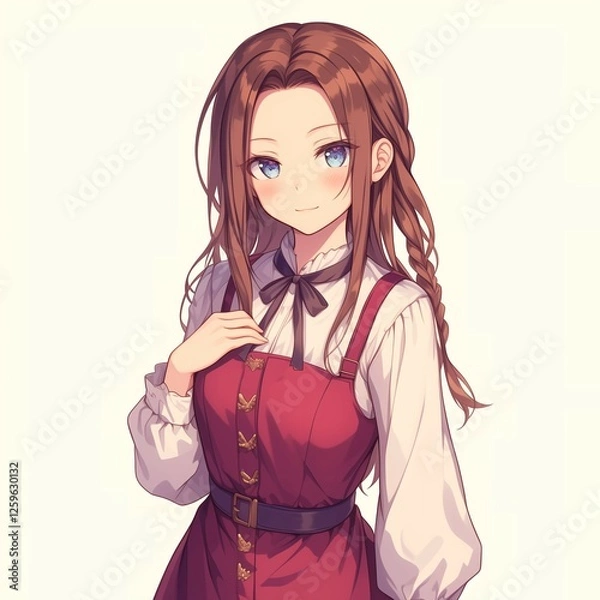 Fototapeta アニメ調の美少女の切り抜き用素材