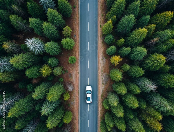 Obraz Road in forest