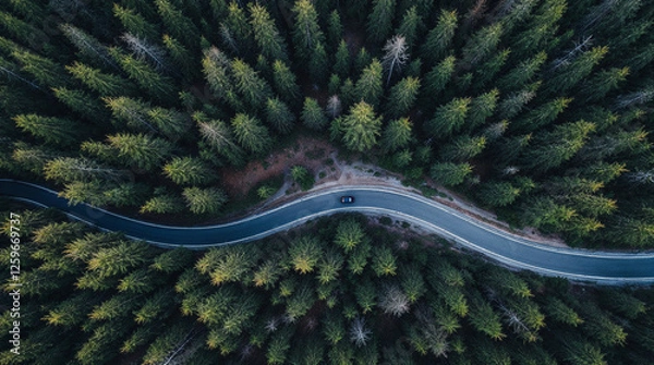 Obraz Road in forest