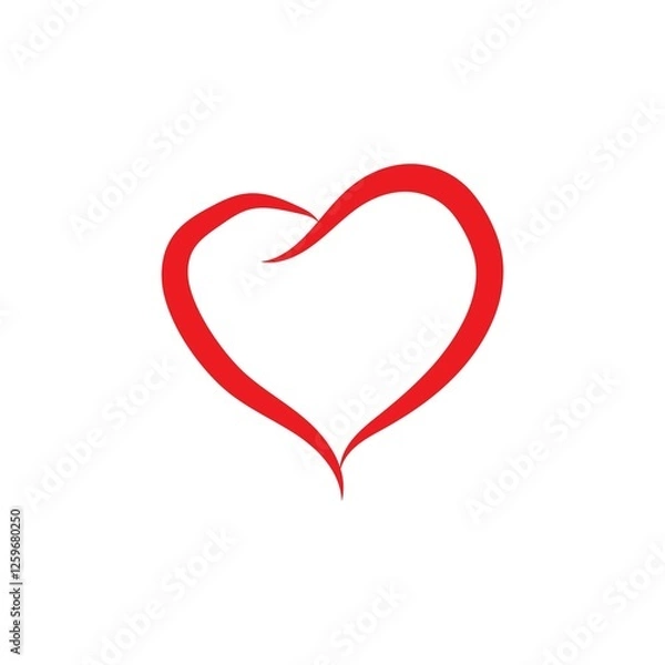 Fototapeta red heart isolated on white