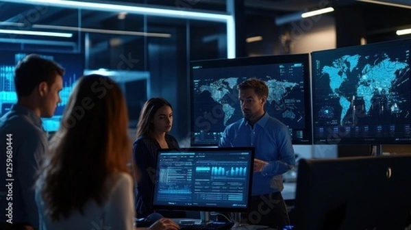 Obraz Tech Team Meeting with Data Analysis