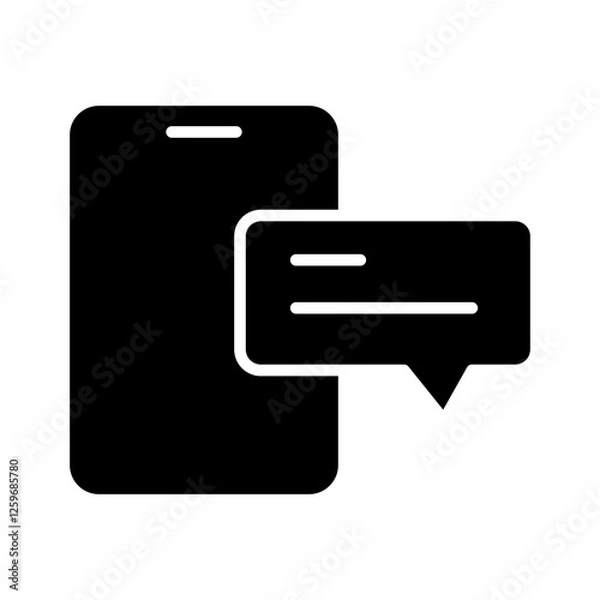 Fototapeta Simple Bubble Chat Glyph Icon – Solid Speech Bubble Symbol
