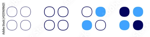 Fototapeta Grid distribution icon in 4 different styles. Thin Line, Line, Bold Line, Duotone. Duotone style. Editable stroke