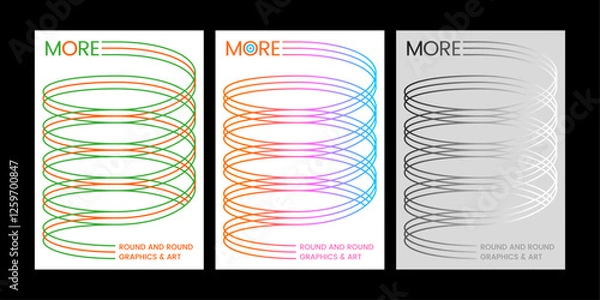 Obraz Simple line spin round and round cover graphic design twirl bold line springs colorful modern minimal style gradient poster flyer printing layout circle curve