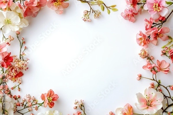 Fototapeta Wedding and restaurant menu border frame framing element on white background