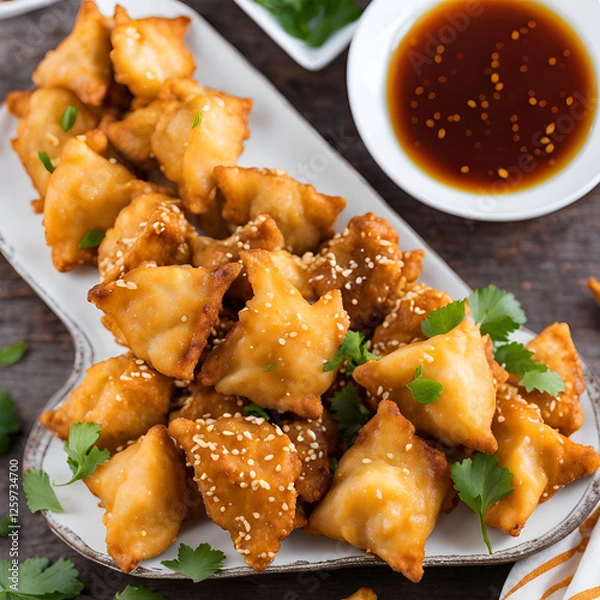 Fototapeta chicken nuggets with french fries