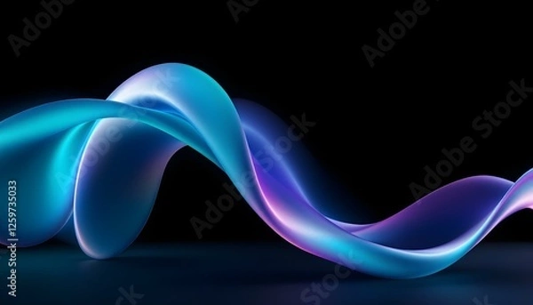 Fototapeta Abstract torus ring bubble glass background in 3d render design. abstract blue background, twisted glass shape, highlight reflection, isolated design element 