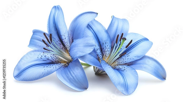 Fototapeta a beautiful  and the  blew  flower isolated on the whit background