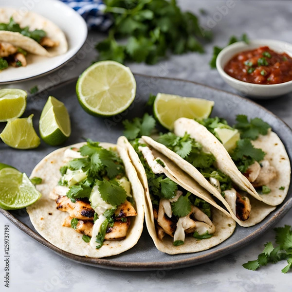 Obraz chicken and vegetable salad