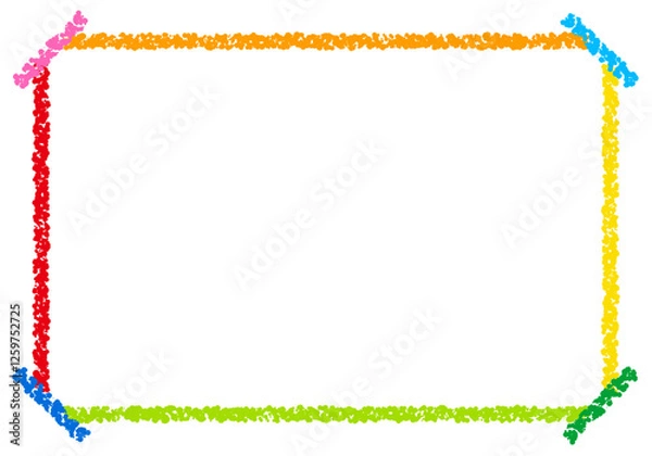 Obraz 手描きのクレヨン素材　背景　フレーム